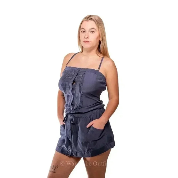 GUESS Denim Blue Paper Romper - Picture 4 of 6